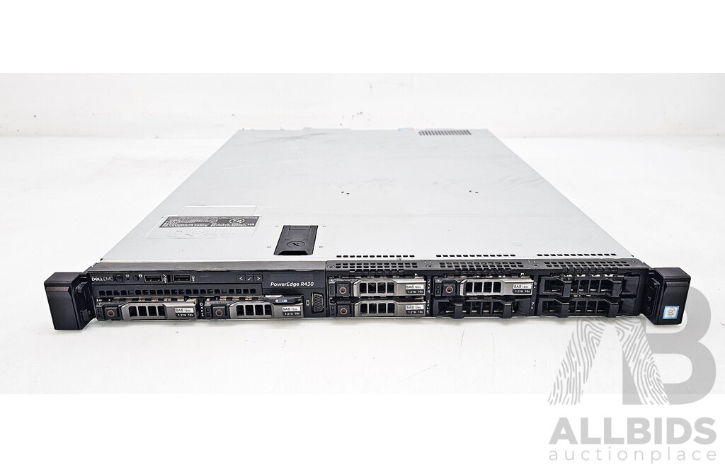 Dell PowerEdge R430 Intel Xeon (E5-2630 V4) 2.10GHz-3.00GHz 10-Core CPU 1RU Server W/ 128GB DDR4 & 6TB Storage