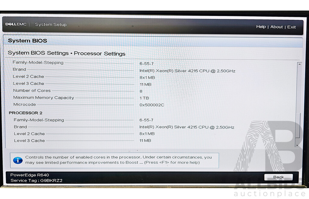 Dell PowerEdge R640 Dual Intel Xeon SILVER (4215) 2.50GHz-3.50GHz 8-Core CPU 1RU Server W/ 256GB DDR4
