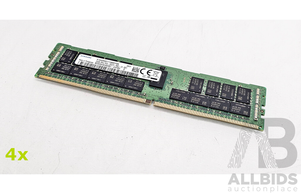 Samsung 32GB ECC DDR4 2933Y RDIMM RAM - Lot of Four
