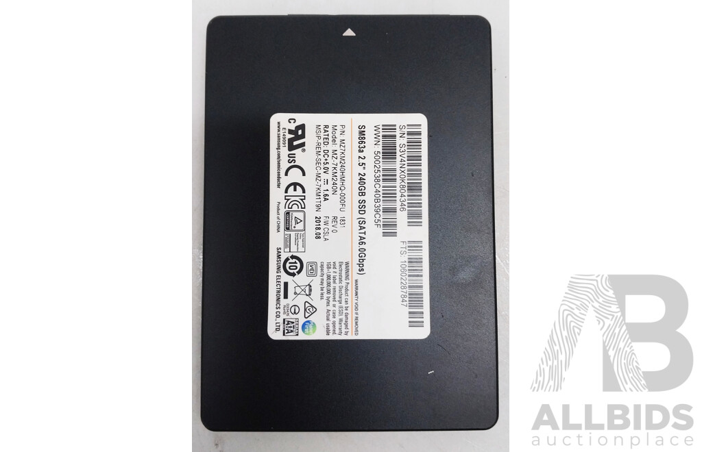 Samsung (MZ-7KM240N) 240GB SATA 2.5-Inch Solid State Drive - Lot of Ten