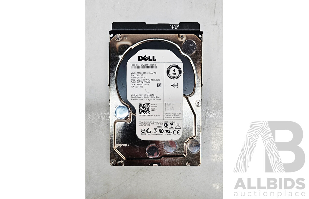 Dell (0202V7) 4TB SAS 6Gbps 7.2K 3.5-Inch Hard Drive