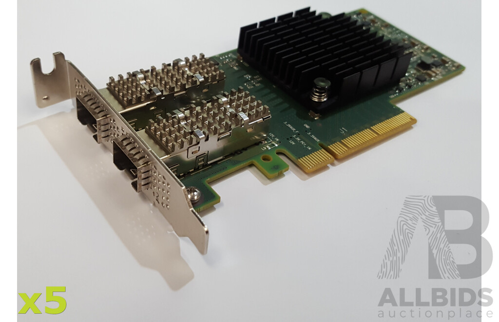 Mellanox (CX4121A) ConnectX-4 Lx 25GbE Dual-Port SFP28 PCIe Network Interface Card - Lot of Five
