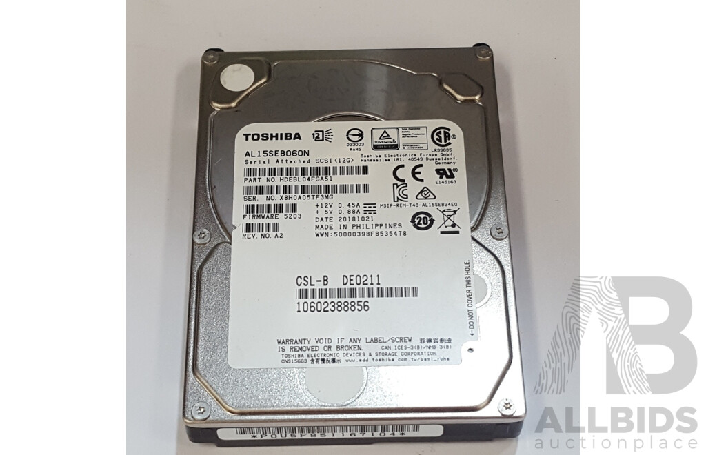 Assorted Lot of 600GB SAS 12Gbps 10K 2.5-Inch Hard Drive