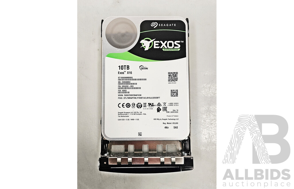 Seagate (ST1000NM008G) Exos Enterprise 10TB 12Gbps SAS 3.5-Inch Hard Drive