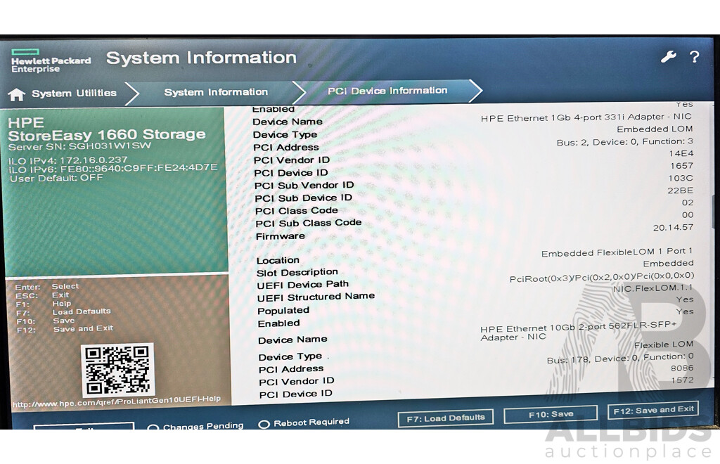 HPE StoreEasy 1660 Intel Xeon BRONZE (3104) 1.70GHz 6-Core CPU Server W/ 32GB DDR4 & 36TB Storage