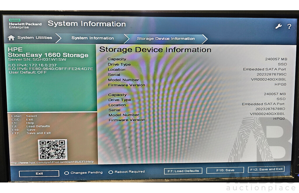 HPE StoreEasy 1660 Intel Xeon BRONZE (3104) 1.70GHz 6-Core CPU Server W/ 32GB DDR4 & 36TB Storage