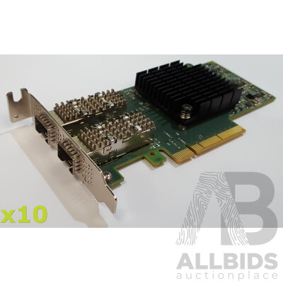 Mellanox (CX4121A) ConnectX-4 Lx 25GbE Dual-Port SFP28 PCIe Network Interface Card - Lot of Ten