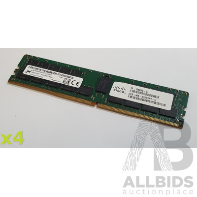 Micron 32GB ECC DDR4 2933Y RDIMM RAM - Lot of Four