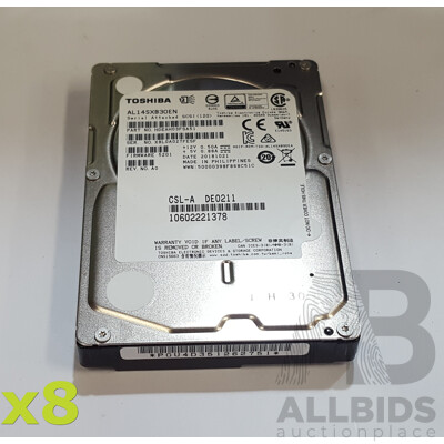 Seagate/Toshiba 300GB SAS 12Gbps 15K 2.5-Inch Hard Drive - Lot of Eight