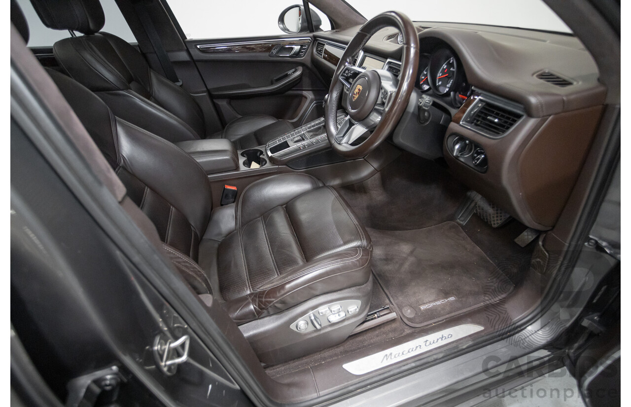 8/2014 Porsche Macan Turbo (AWD) 95B 4d Wagon Agate Grey Metallic Twin Turbo V6 3.6L