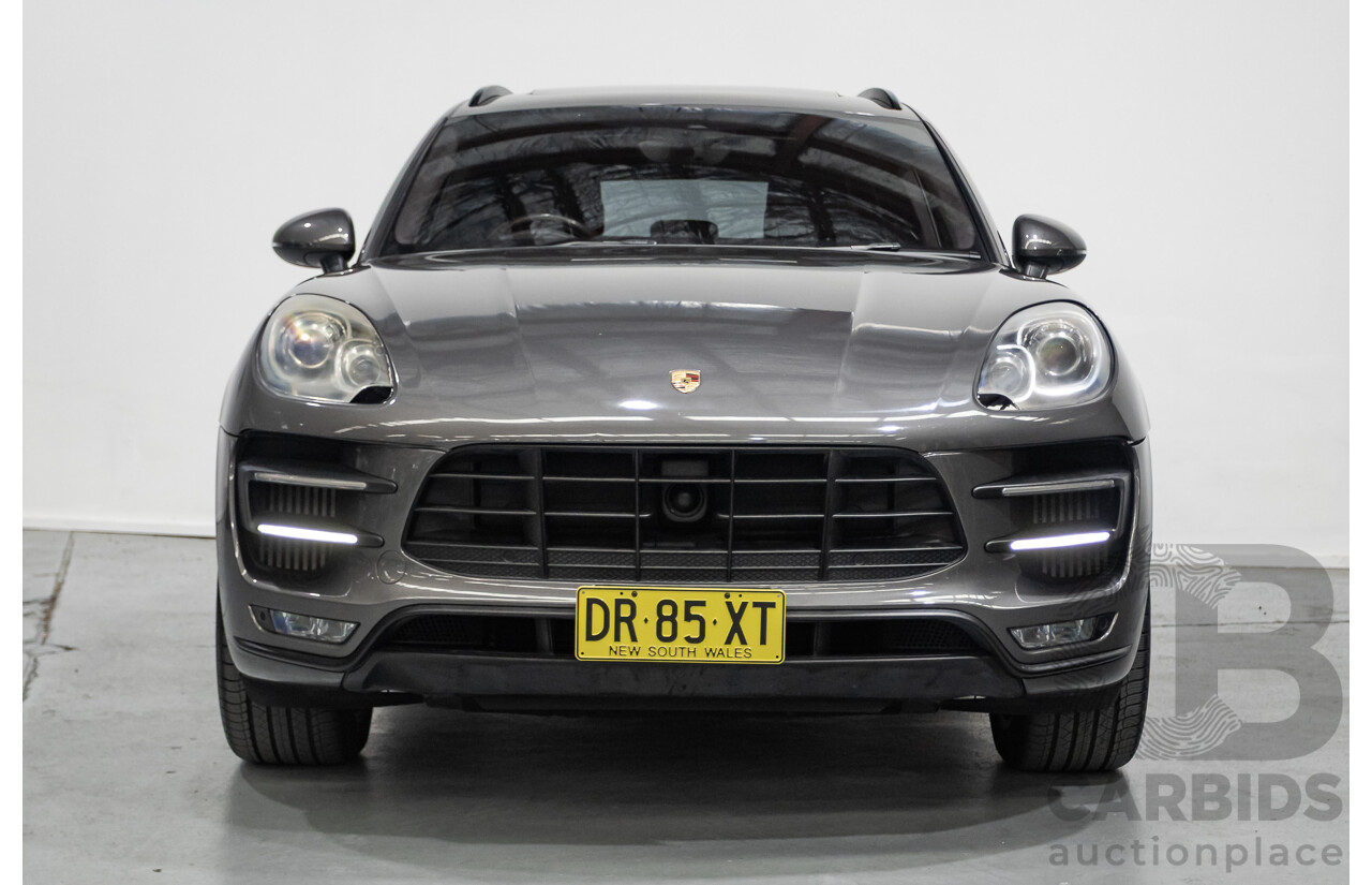8/2014 Porsche Macan Turbo (AWD) 95B 4d Wagon Agate Grey Metallic Twin Turbo V6 3.6L