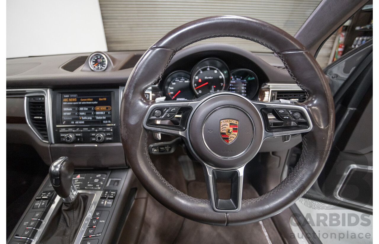 8/2014 Porsche Macan Turbo (AWD) 95B 4d Wagon Agate Grey Metallic Twin Turbo V6 3.6L