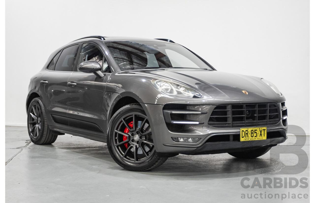 8/2014 Porsche Macan Turbo (AWD) 95B 4d Wagon Agate Grey Metallic Twin Turbo V6 3.6L