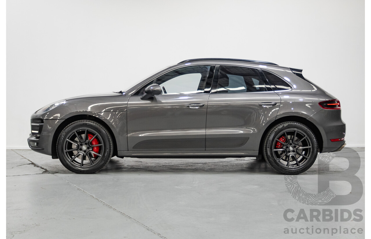8/2014 Porsche Macan Turbo (AWD) 95B 4d Wagon Agate Grey Metallic Twin Turbo V6 3.6L