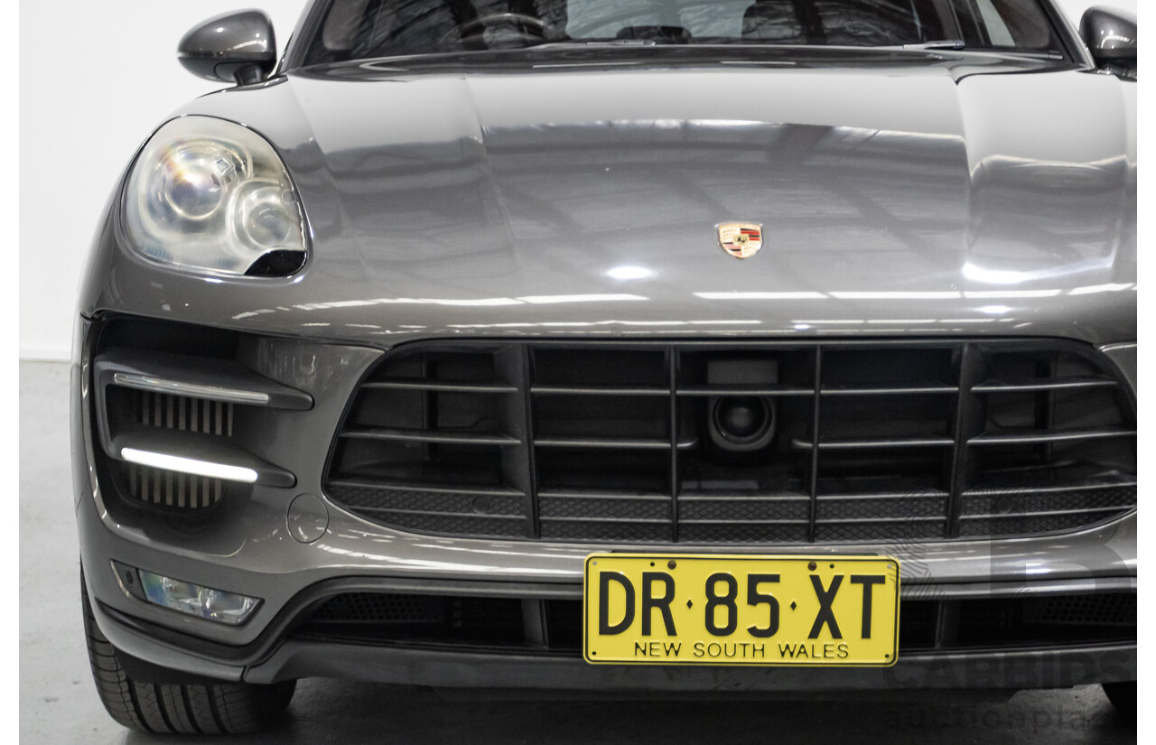 8/2014 Porsche Macan Turbo (AWD) 95B 4d Wagon Agate Grey Metallic Twin Turbo V6 3.6L