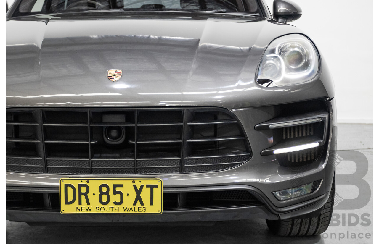 8/2014 Porsche Macan Turbo (AWD) 95B 4d Wagon Agate Grey Metallic Twin Turbo V6 3.6L