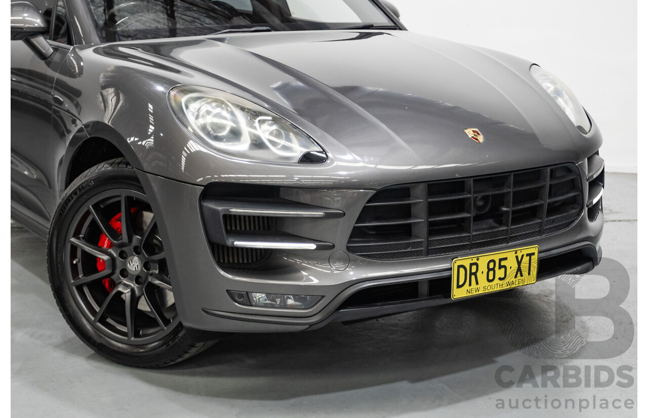 8/2014 Porsche Macan Turbo (AWD) 95B 4d Wagon Agate Grey Metallic Twin Turbo V6 3.6L