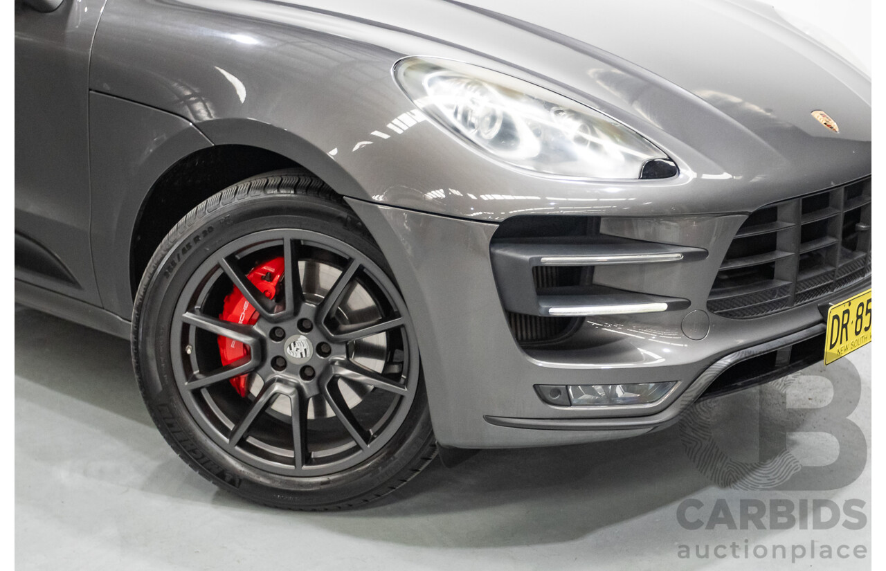 8/2014 Porsche Macan Turbo (AWD) 95B 4d Wagon Agate Grey Metallic Twin Turbo V6 3.6L