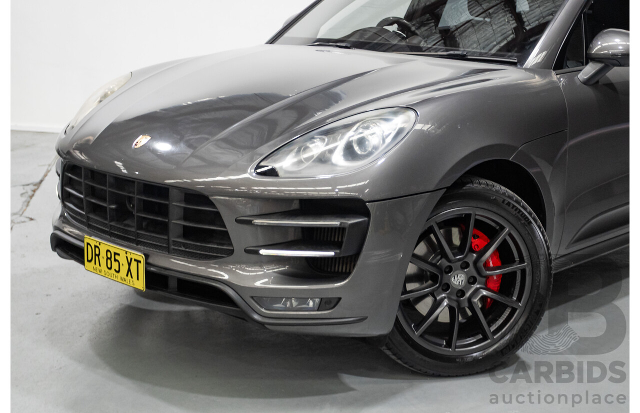 8/2014 Porsche Macan Turbo (AWD) 95B 4d Wagon Agate Grey Metallic Twin Turbo V6 3.6L