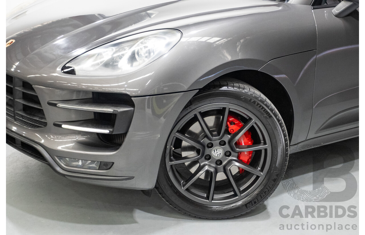 8/2014 Porsche Macan Turbo (AWD) 95B 4d Wagon Agate Grey Metallic Twin Turbo V6 3.6L