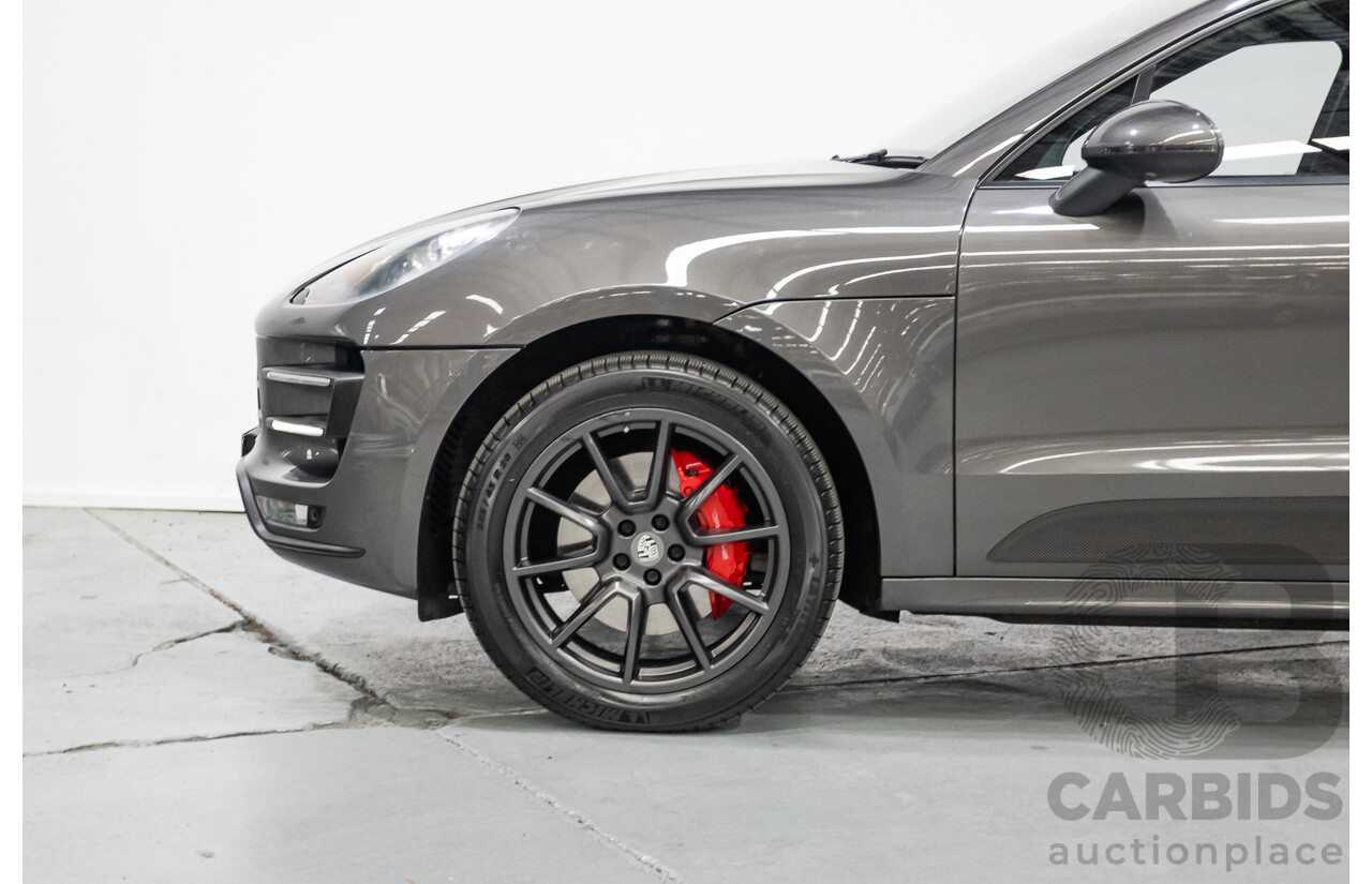 8/2014 Porsche Macan Turbo (AWD) 95B 4d Wagon Agate Grey Metallic Twin Turbo V6 3.6L