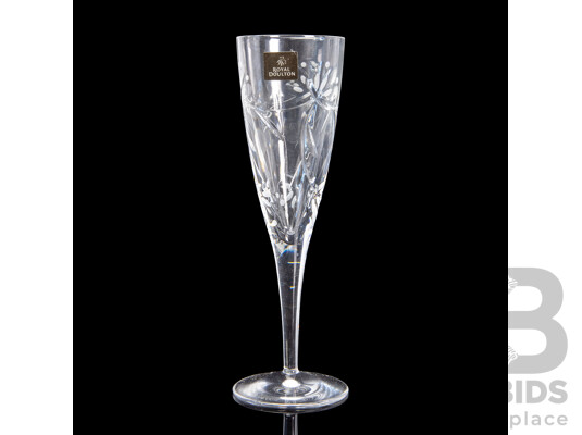 Set of Eight Royal Doulton Floral Garland Single Stem Champagne Flutes in Original Box (8)