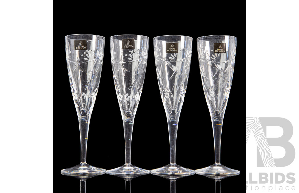 Collection of Four Royal Doulton Champagne Flutes