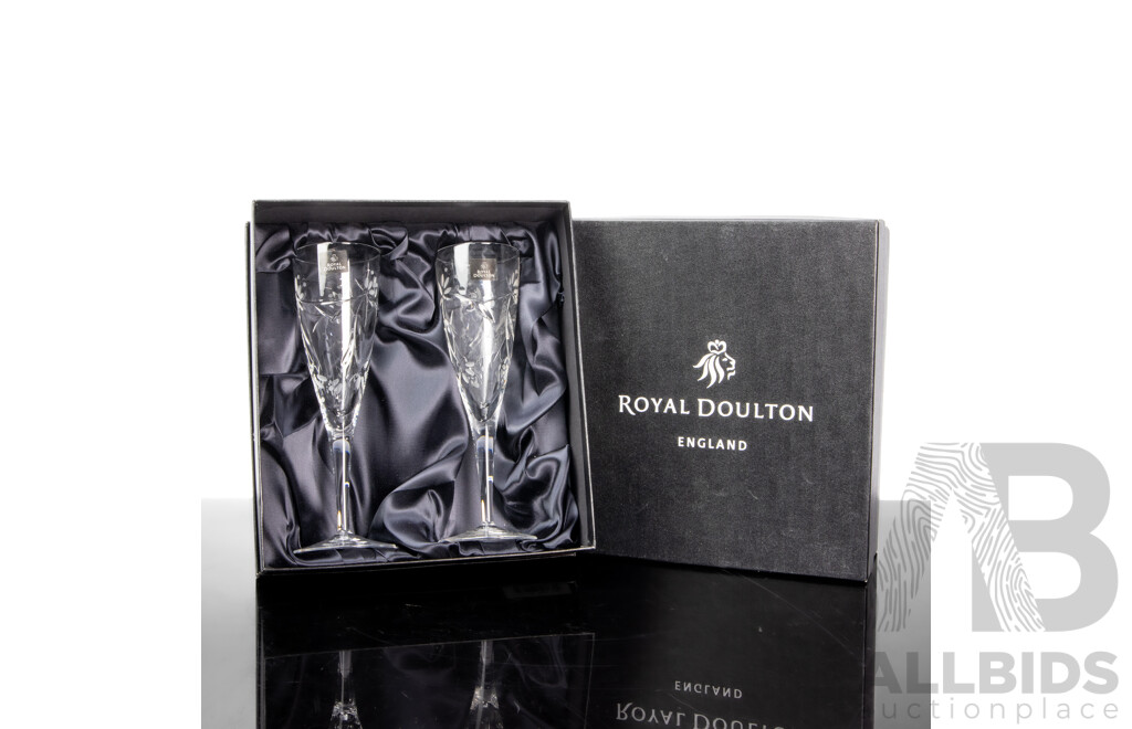 Collection of Four Royal Doulton Champagne Flutes