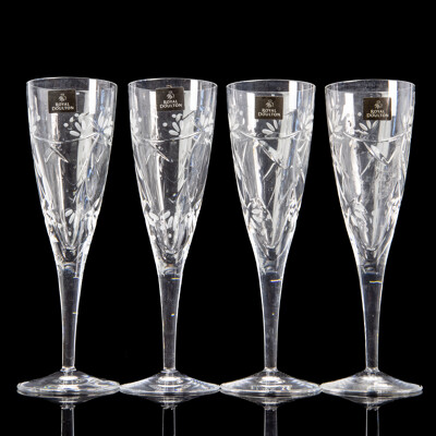 Collection of Four Royal Doulton Champagne Flutes