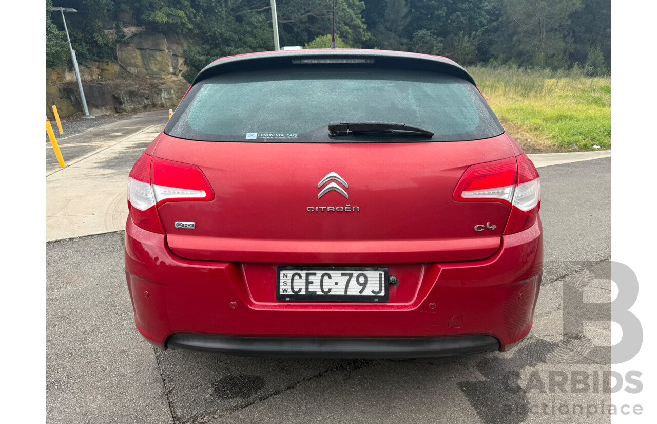 01/2012 Citroen C4 SEDUCTION e-HDi FWD B7 5D Hatchback Red Turbo Diesel 1.6L