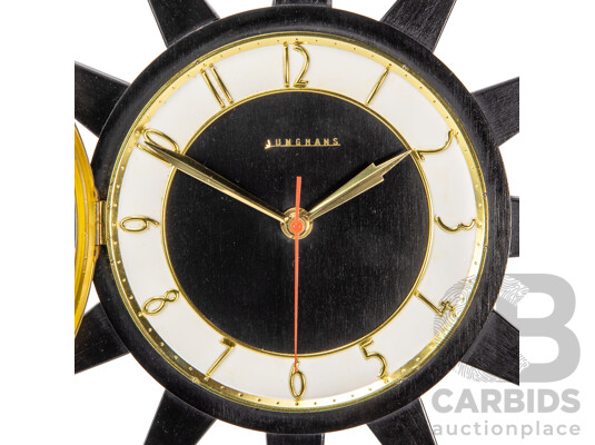 Vintage Junghans Painted 12 Point Starburst Wall Clock