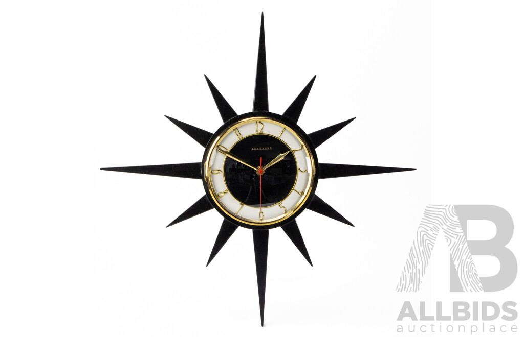 Vintage Junghans Painted 12 Point Starburst Wall Clock