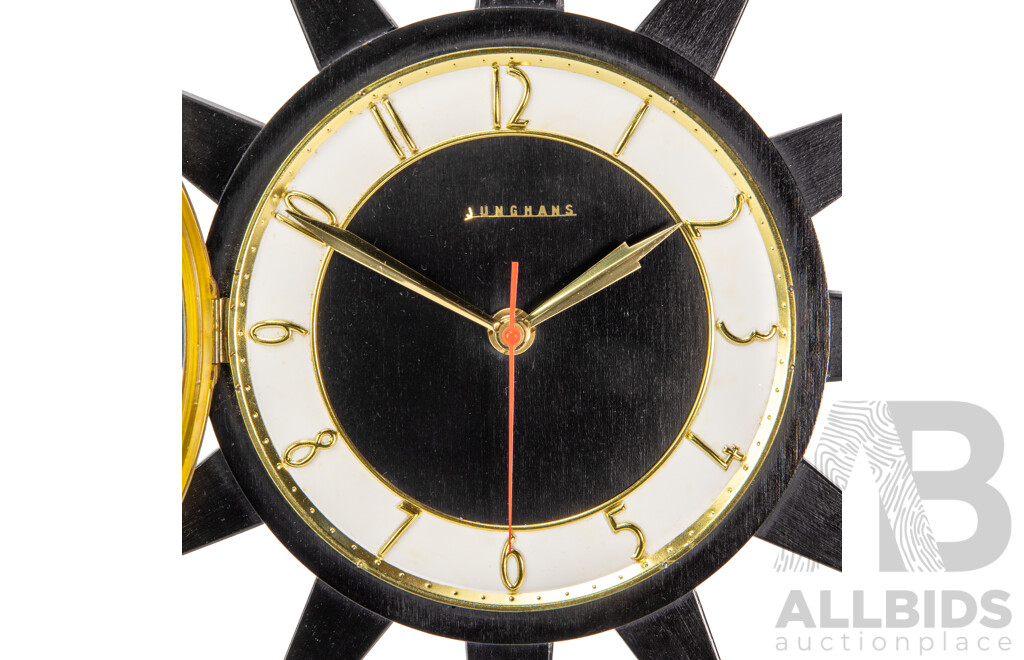 Vintage Junghans Painted 12 Point Starburst Wall Clock