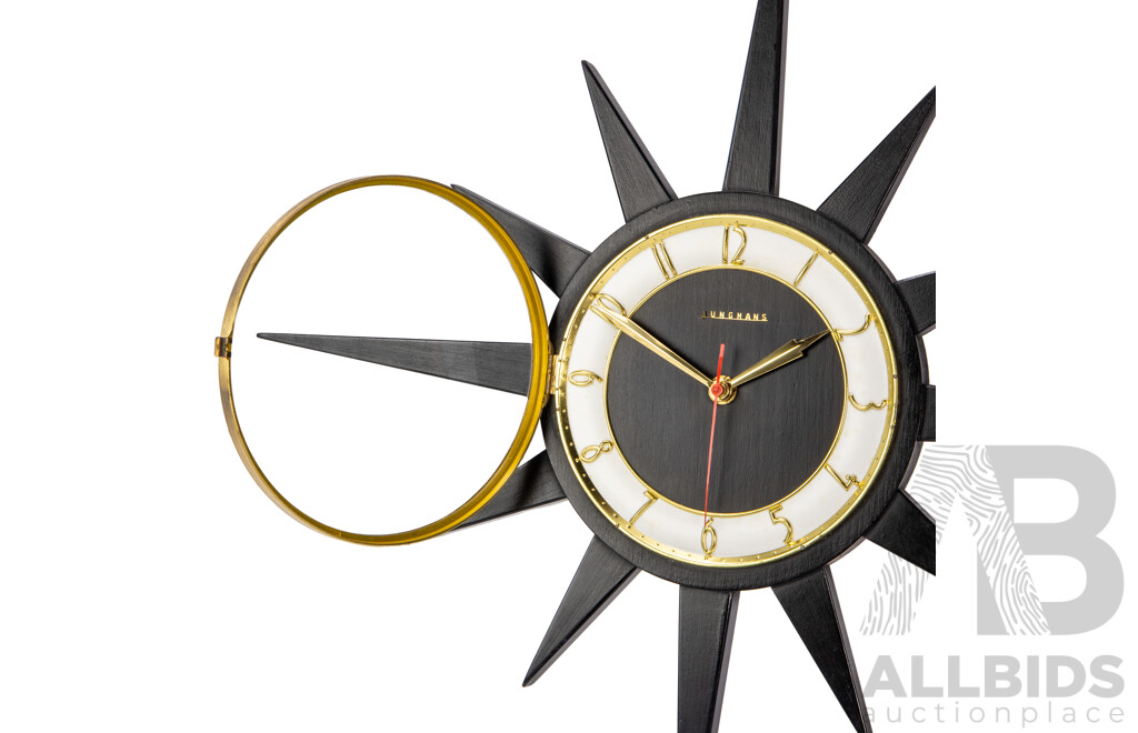 Vintage Junghans Painted 12 Point Starburst Wall Clock