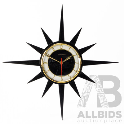 Vintage Junghans Painted 12 Point Starburst Wall Clock