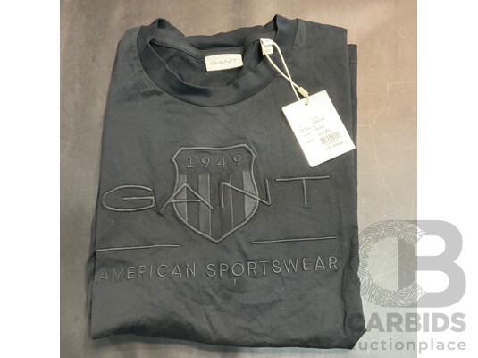 GANT T-shirt Black, GANT Hoodie White, LACOSTE Zip Up Hoodie - Lot of 3