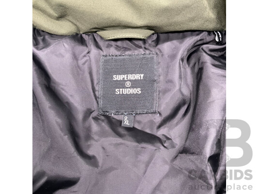 Superdry Studios Puffer Jacket Green SIZE 2XL