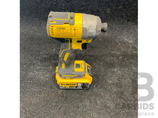 DEWALT DCF887 18V Brushless Impact Driver with 18V 5Ah Battery Lot of 2