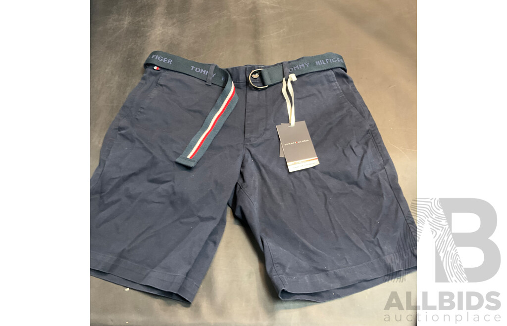 TOMMY HILFIGER Black Polo Shirt, TOMMMY HILFIGER Brooklyn Shorts Navy, NIKE Pro Dri-fit Blue - Lot of 3