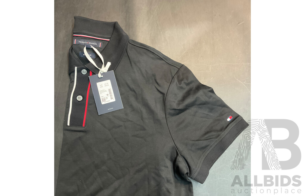 TOMMY HILFIGER Black Polo Shirt, TOMMMY HILFIGER Brooklyn Shorts Navy, NIKE Pro Dri-fit Blue - Lot of 3