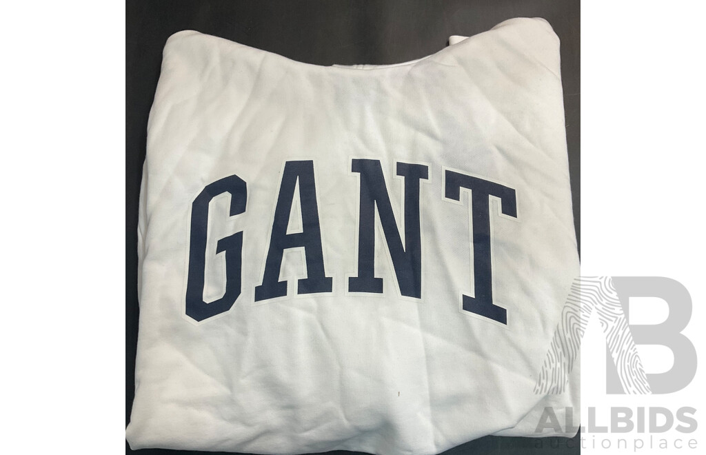 GANT T-shirt Black, GANT Hoodie White, LACOSTE Zip Up Hoodie - Lot of 3