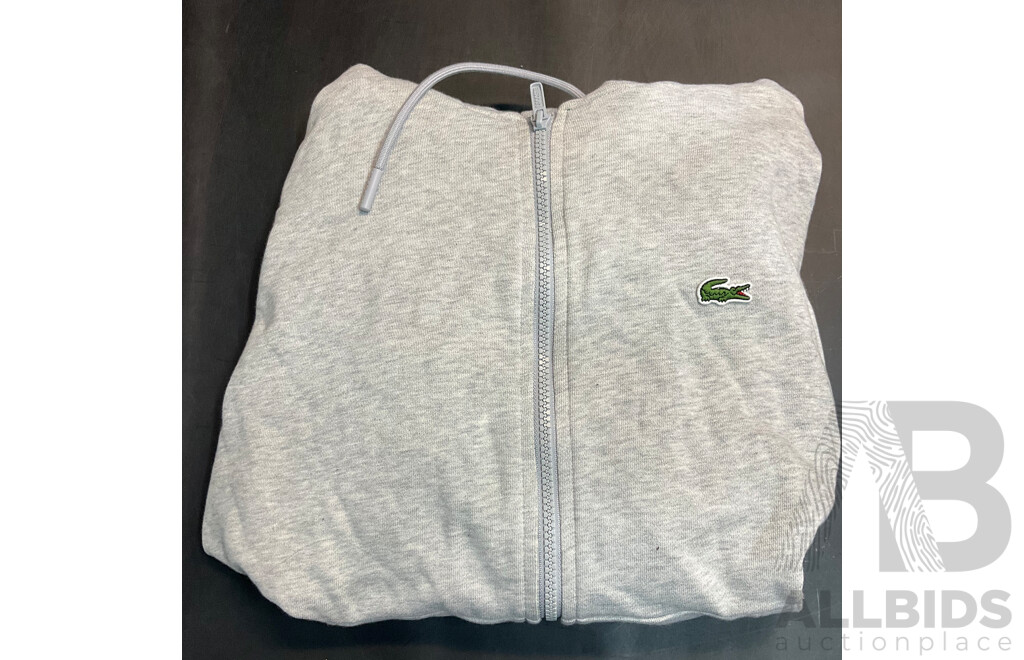 GANT T-shirt Black, GANT Hoodie White, LACOSTE Zip Up Hoodie - Lot of 3