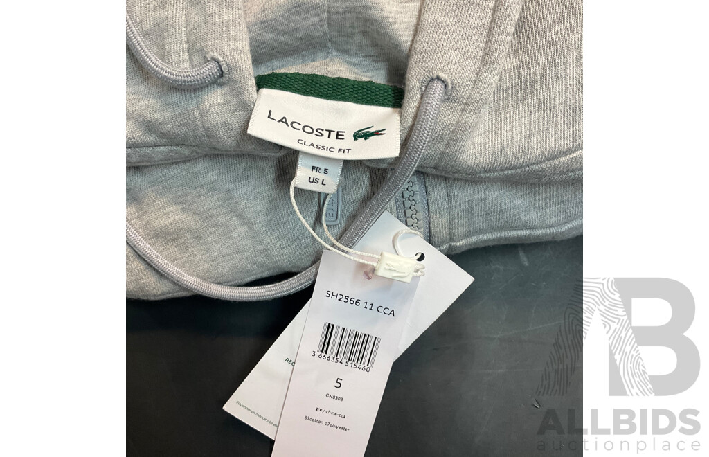 GANT T-shirt Black, GANT Hoodie White, LACOSTE Zip Up Hoodie - Lot of 3