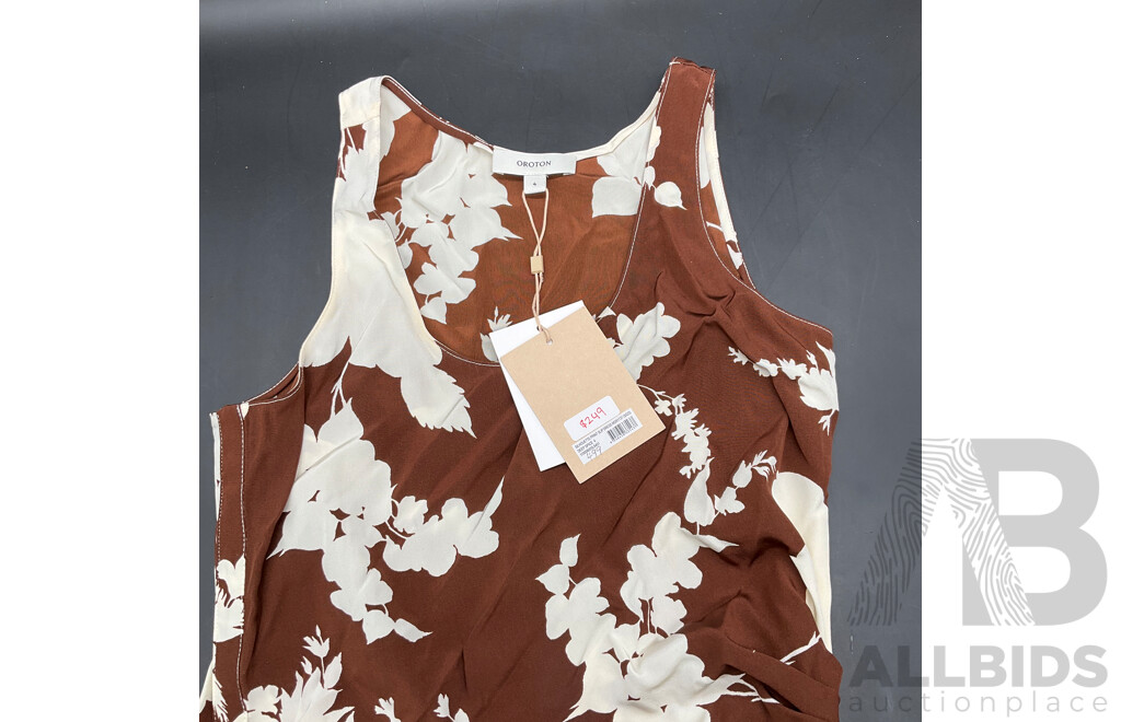 OROTON Dress Silhouette Print Slip Size 4