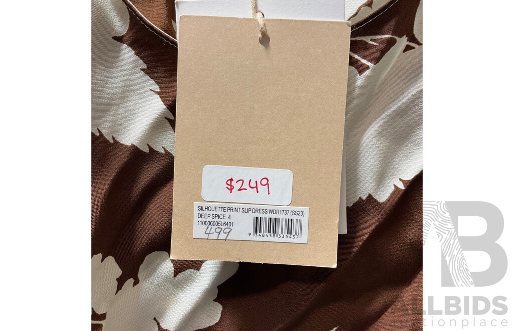 OROTON Dress Silhouette Print Slip Size 4