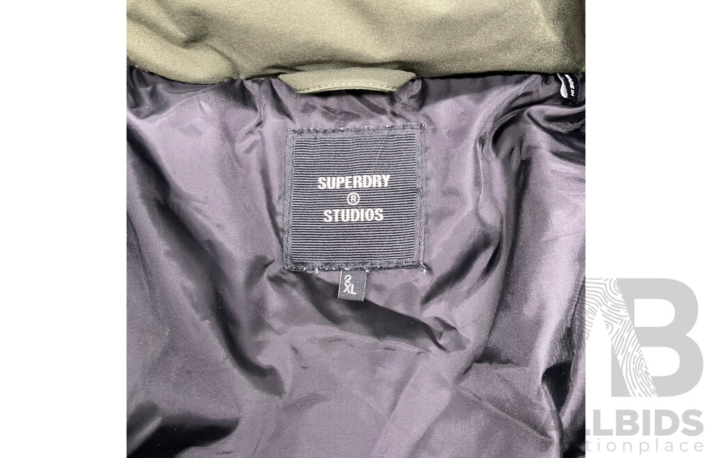 Superdry Studios Puffer Jacket Green SIZE 2XL