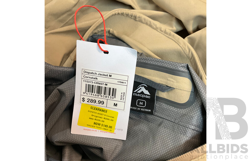 ASSORTED CLOTHING , TOMMY HILFIGER , ASICS , MACPAC , LOT of 3
