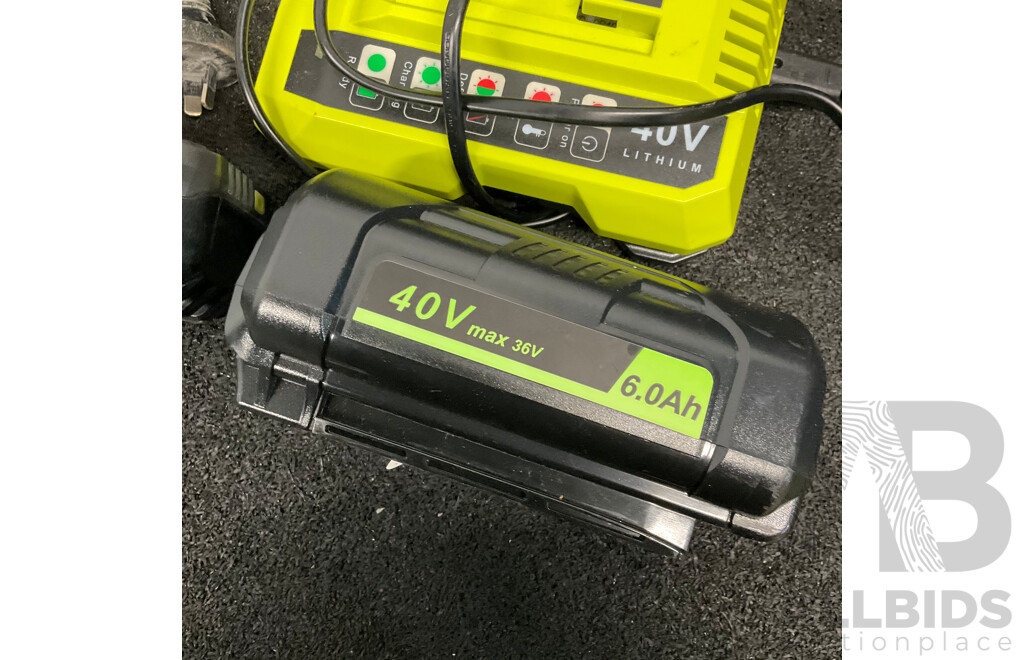 RYOBI Angle Grinder , RYOBI 18V 4Ah Battery , and Other , Lot of 4