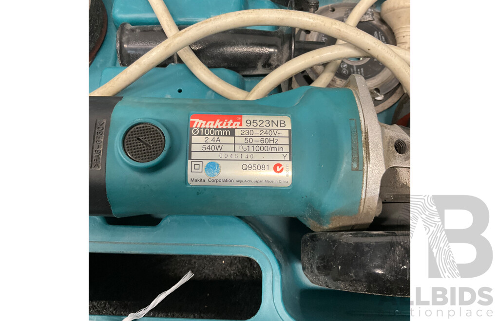 MAKITA 100mm Angle Grinder 9523NB with Case