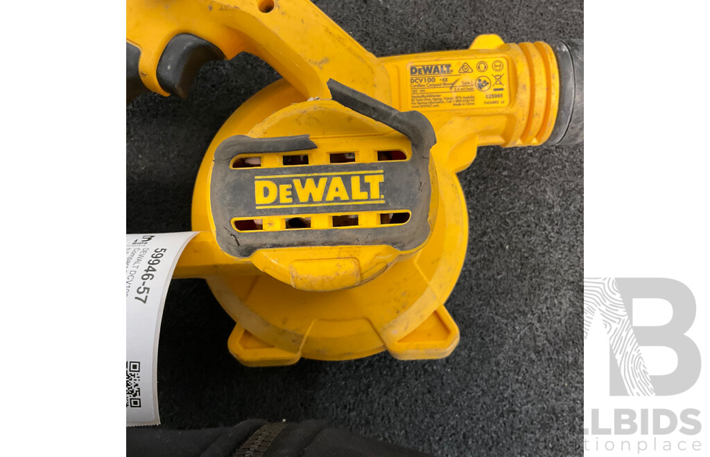 DEWALT DCV100-XE Cordless Compact Blower with 18V 5Ah Battery Lot of 2